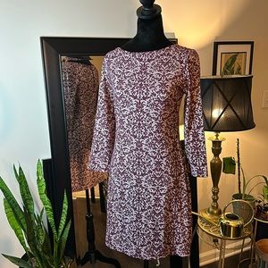 Xhilaration Long Sleeve Dress in Purple and White